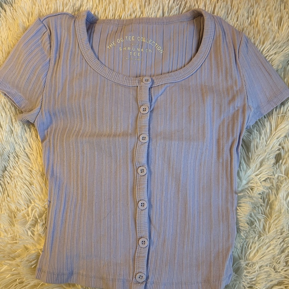 Aeropostale Shrunken Tee size S from The OG TEE COLLECTION light purple ribbed